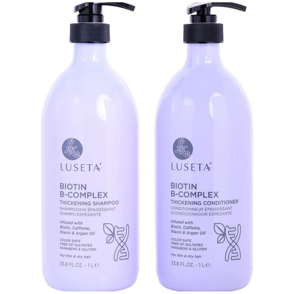 2-Pk LUSETA ~ BIOTIN B-COMPLEX Thickening SHAMPOO + CONDITIONER Niacin Argan Oil - Picture 1 of 1
